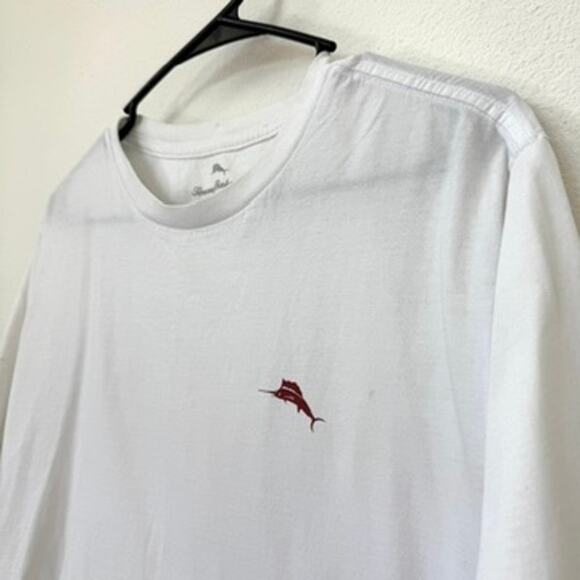 Tommy Bahama Wine Knot Tee White Cotton Graphic T-Shirt Size L Marlin Logo - Picture 3 of 5